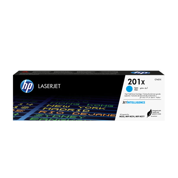 Cartouche toner HP cyan 201x - rendement élevé 2300 pages
