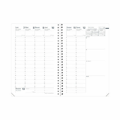 Agenda Ministre Spirale - Couverture Noire Élégante