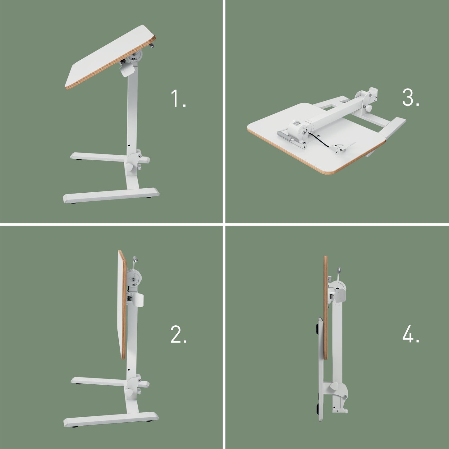 Bureau assis-debout compact pliable - Réglable en hauteur