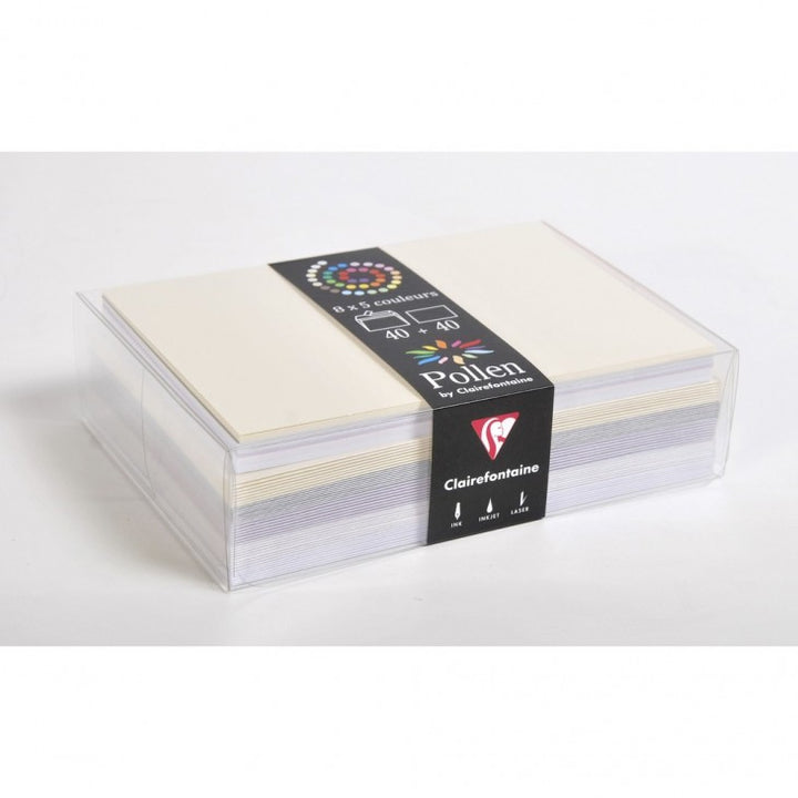 Coffret de correspondance 40 enveloppes et cartes - teinté