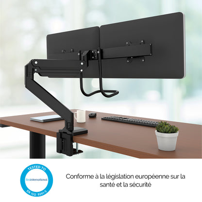 Bras porte-écran double - réglage flexible et ergonomique