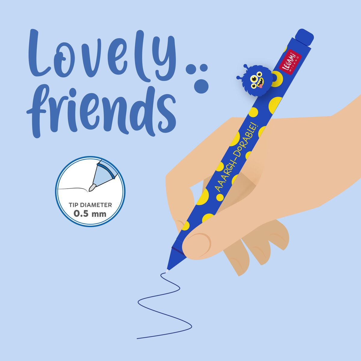 Stylo legami effaçable motif lovely friends - encre gel noire