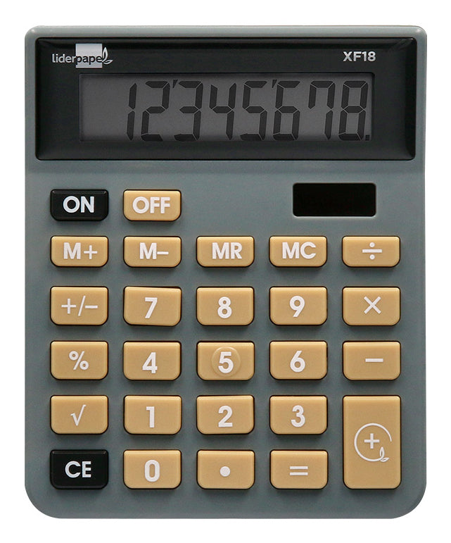 Calculatrice bureau 8ch.solaire gris