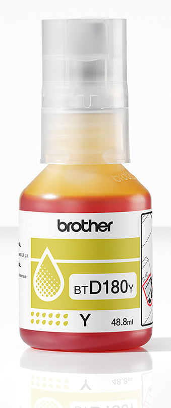 Bouteille d'encre Brother jaune btd180 - capacité 5000 pages