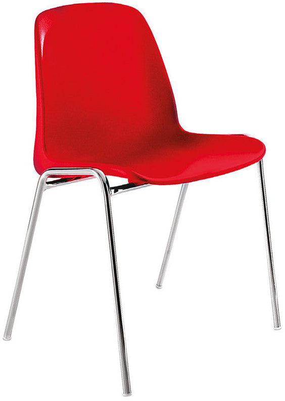 Chaise coque ga102 polypro rouge