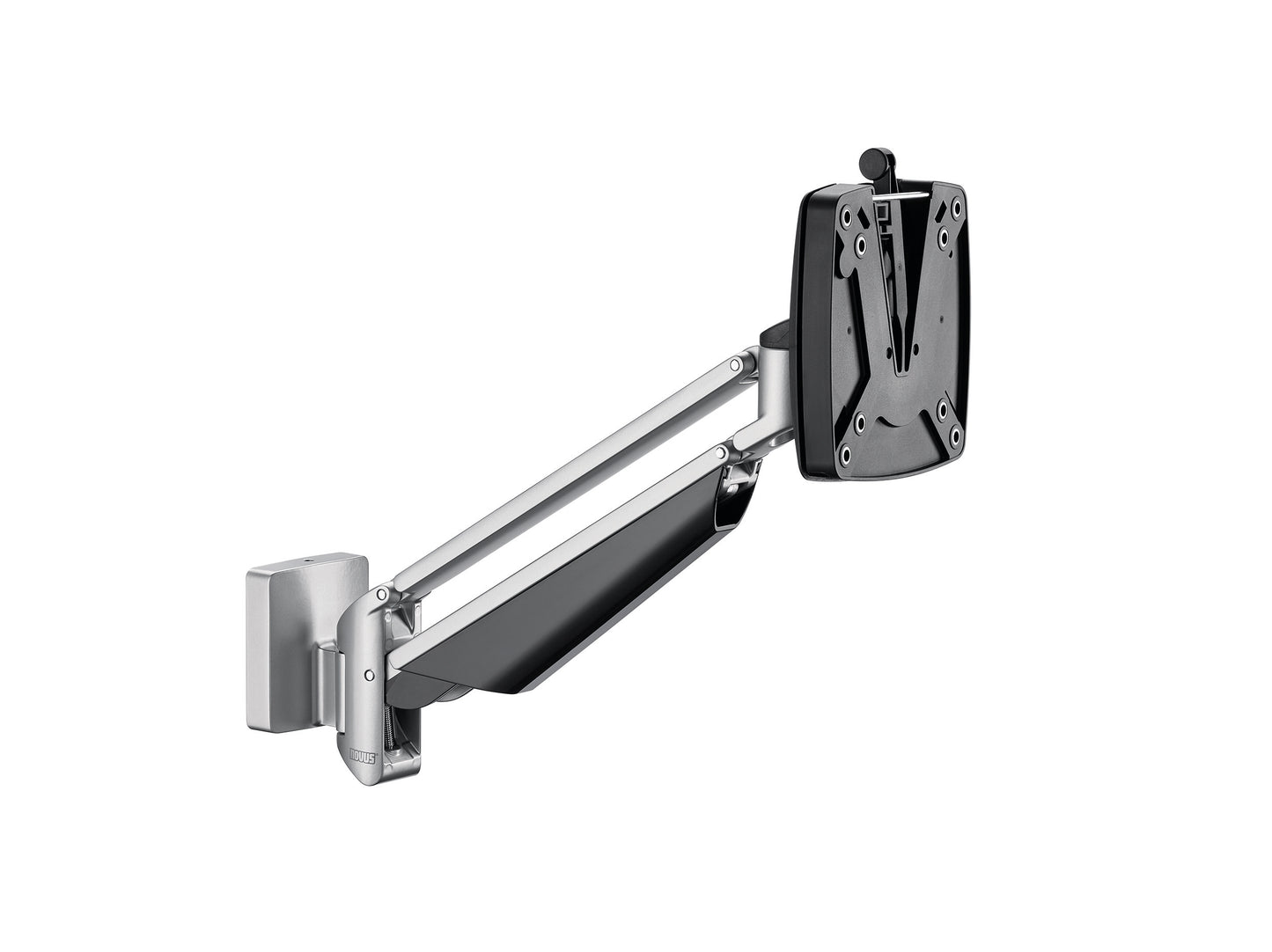 Bras articulé pour rail d'organisation slatwall -argent