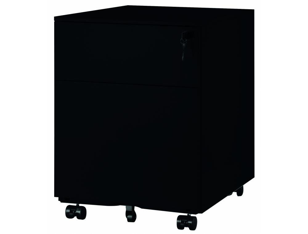 Caisson mobile 2 tiroirs pro noir