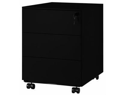 Caisson de bureau métal  3 tiroirs pro -Noir