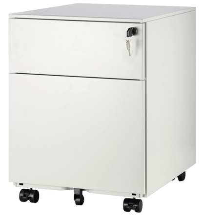 Caisson de bureau mobile 2 tiroirs pro- blanc