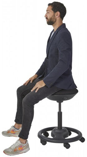 Tabouret ergonomique à roulettes -noir