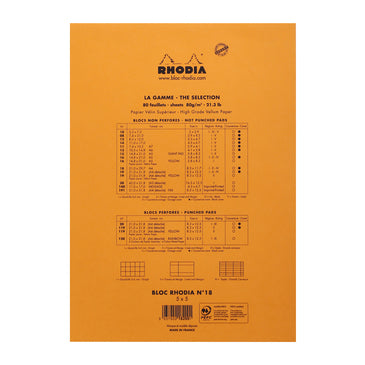 Bloc-notes A4 N°18 - Quadrillé 5x5, 160 pages