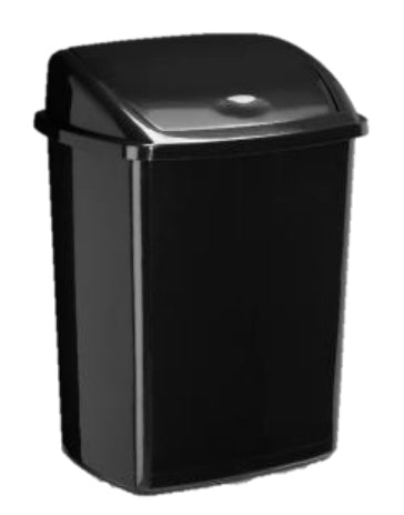 Poubelle 50 litres couvercle basculant noir