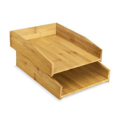 Corbeilles courrier bambou lot de 2