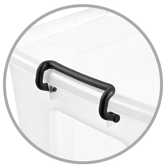 Boîte de rangement 75l avec roulettes - polypropylène robuste