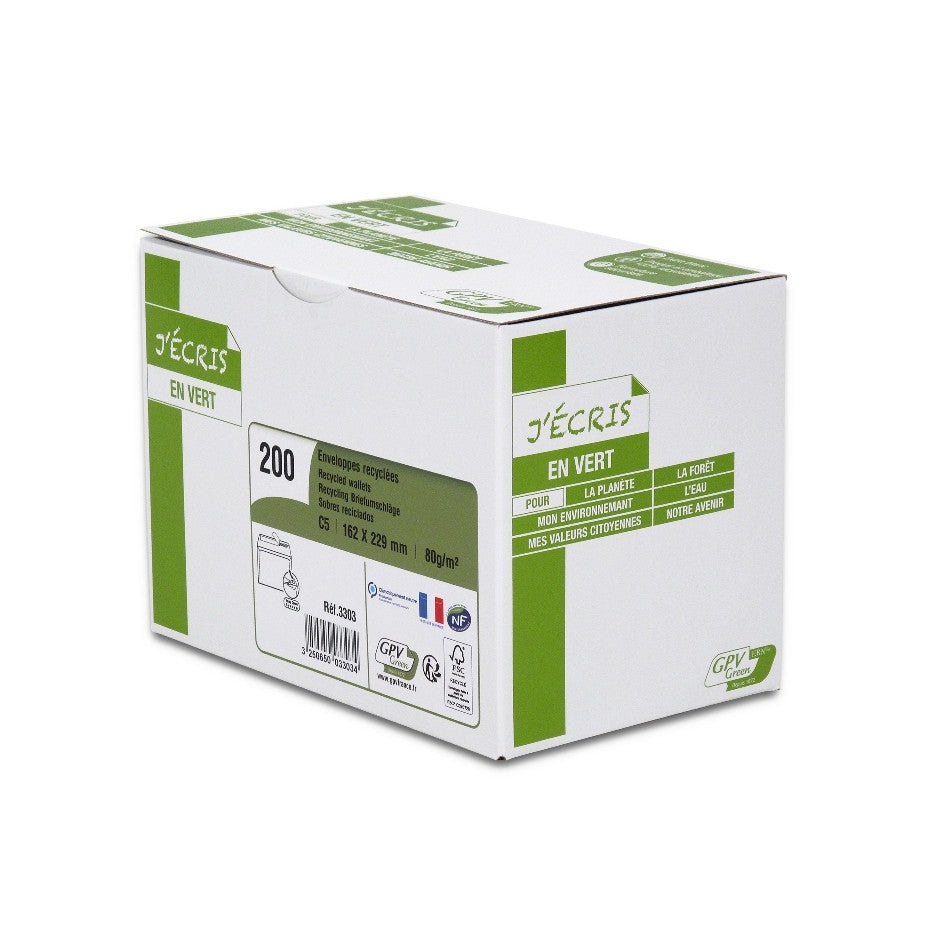 Enveloppes blanches C5 Bdp 80G Recycles B/200