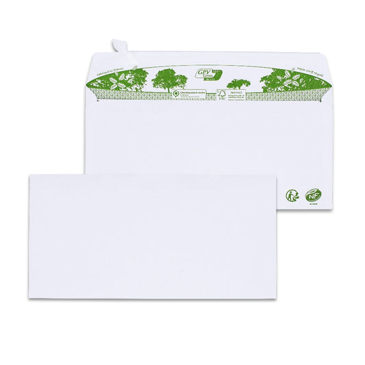 Enveloppes blanc dl bdp 80g recycles b/200