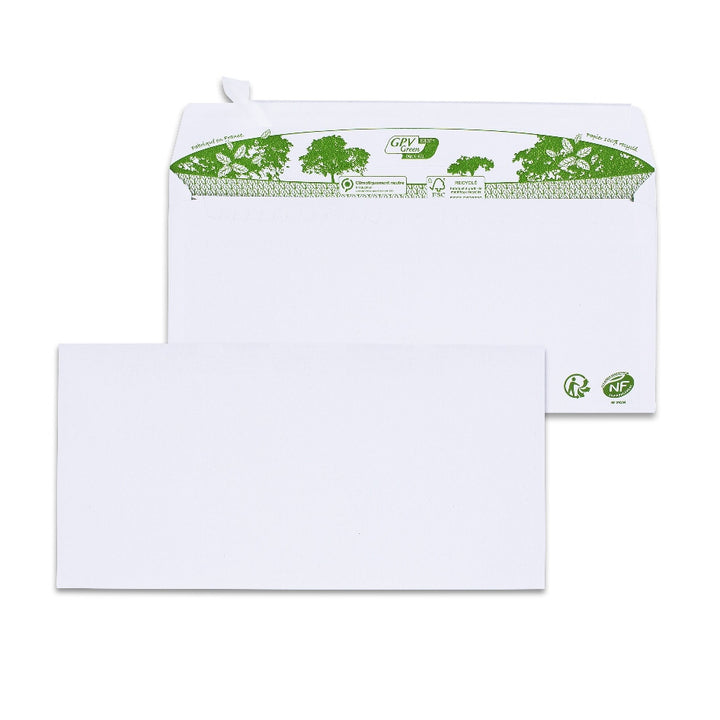 Enveloppes blanc dl bdp 80g recycles b/200