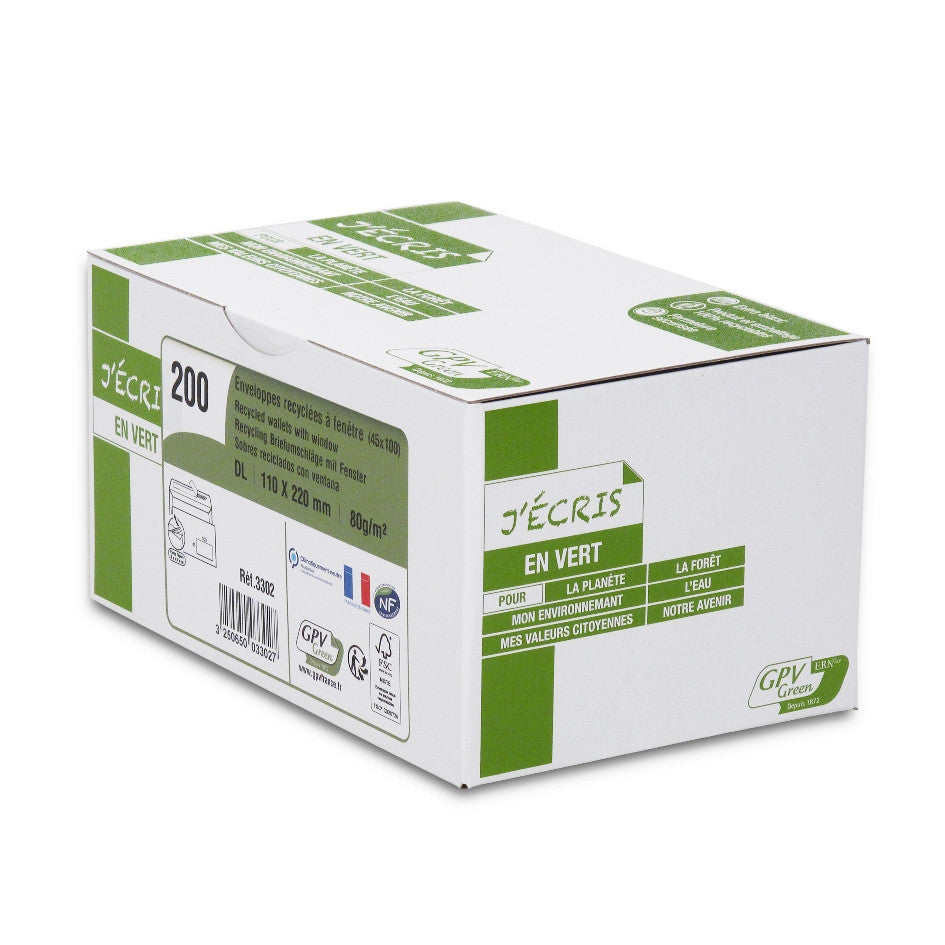 Enveloppes blanc dl bdp 80g rec.45x100b/200