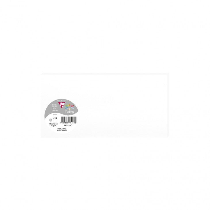 Cartes Pollen 106x213mm - Papier 210g/m² Blanc