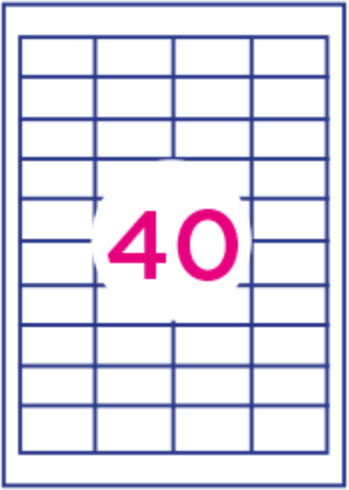 Etiquette  48.5x25.4mm- 100 feuilles 4000 etiquettes