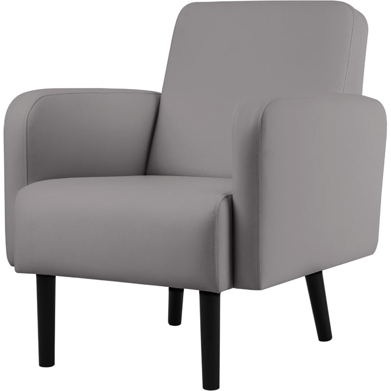 Fauteuil lisboa simili-cuir gris