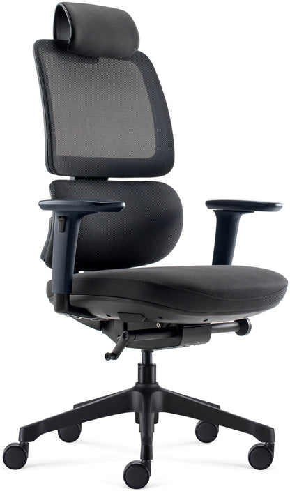 Siege tissu/resille noir orcaat
