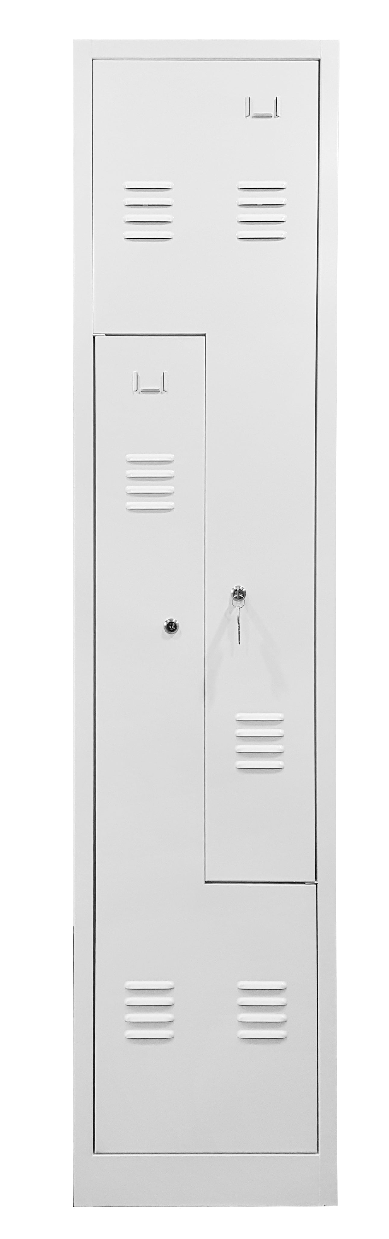 Vestiaire monobloc gain de place  1 colonne 2 cases -L800xP450xH1850mm