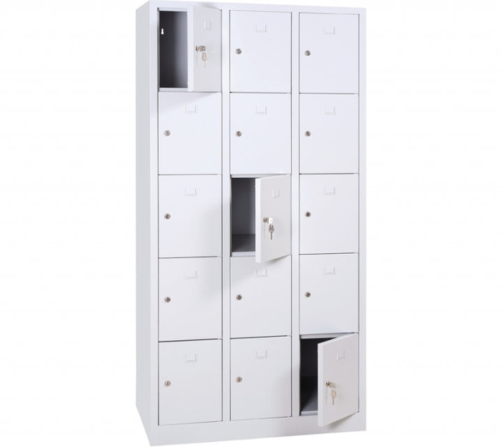 Vestiaire monobloc 3 colonnes 15 cases