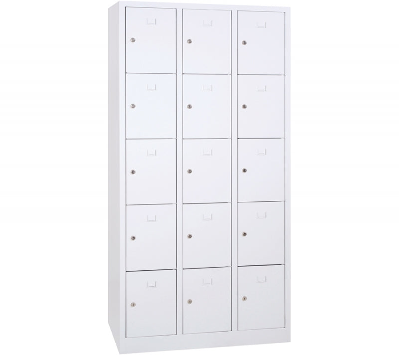 Vestiaire monobloc 3 colonnes 15 cases