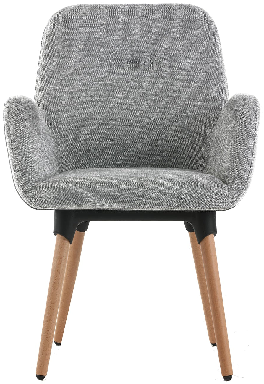 Fauteuil Shineo Gris avec Pieds Bois