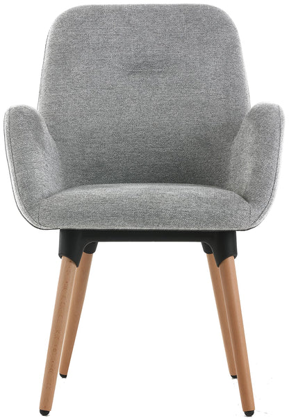 Fauteuil Shineo Gris avec Pieds Bois