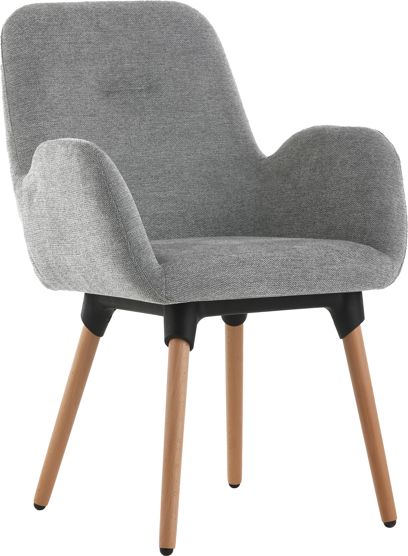 Fauteuil Shineo Gris avec Pieds Bois