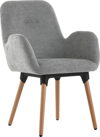 Fauteuil Shineo Gris avec Pieds Bois