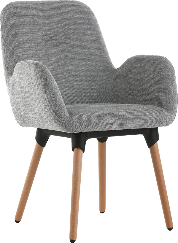 Fauteuil Shineo Gris avec Pieds Bois