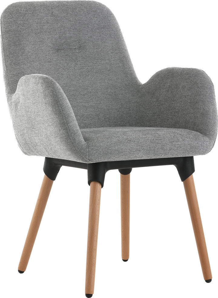 Fauteuil Shineo Gris avec Pieds Bois