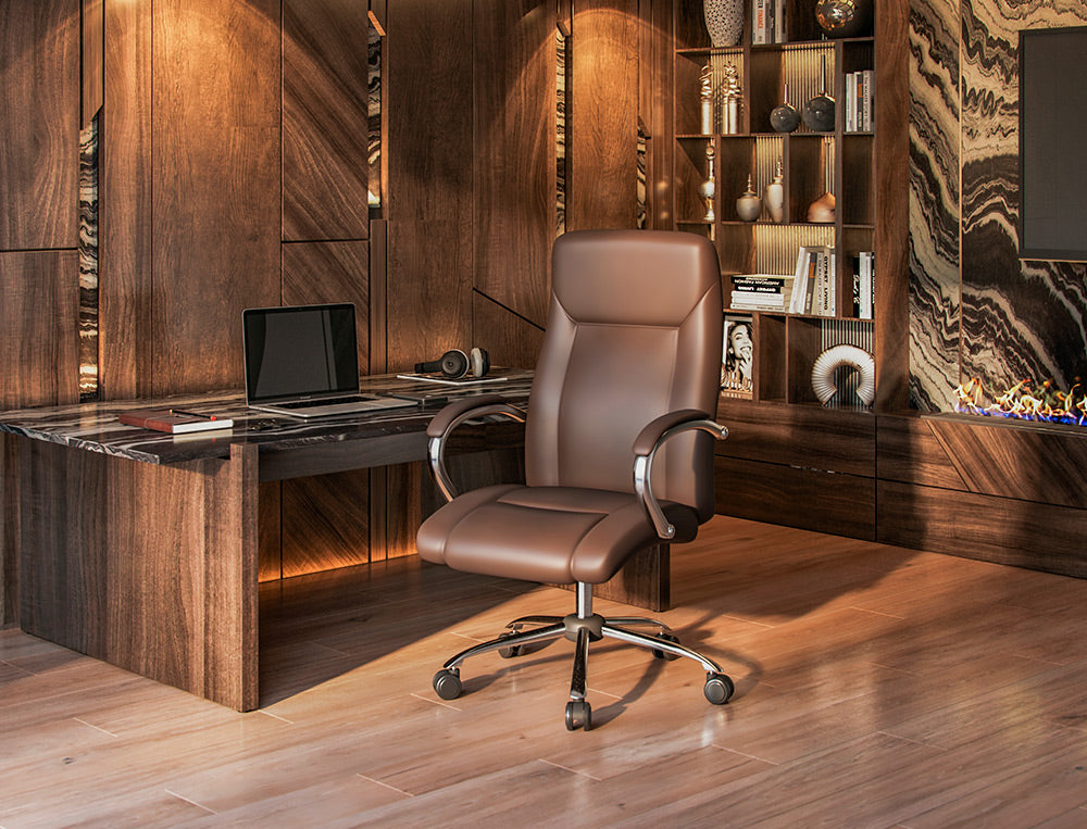 Fauteuil Direction Q-Connect Verona Marron Simili Cuir