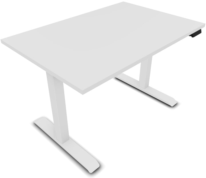 Bureau assis-debout LUTZ 2 - 120x80 cm - Blanc / Pieds blanc
