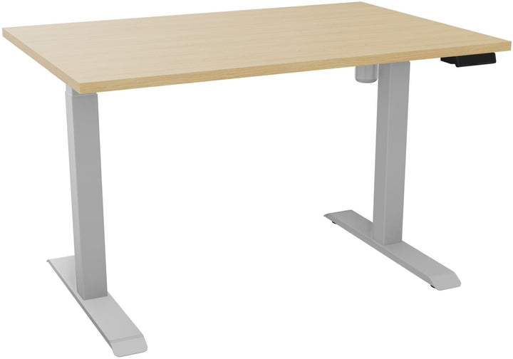 Bureau réglable LUTZ 2 - 120x80 cm - Chêne / Pieds gris