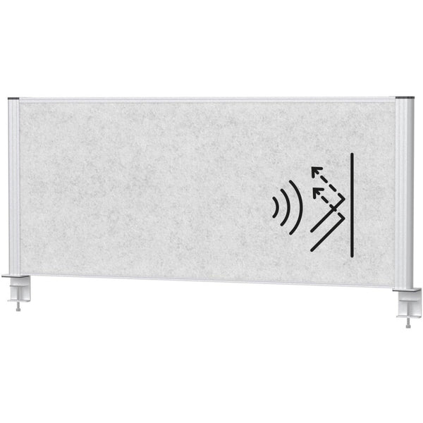 Separateur acoustique pour bureau -120x50cm -gris-argent