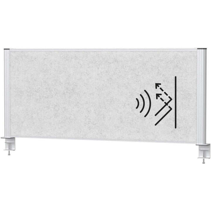 Separateur acoustique pour bureau -120x50cm -gris-argent