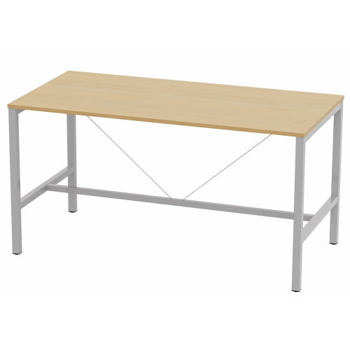 Table de réunion 200x100 version haute-chene clair/gris alu