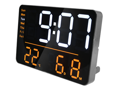 Pendule Digital Noir - Affichage LED