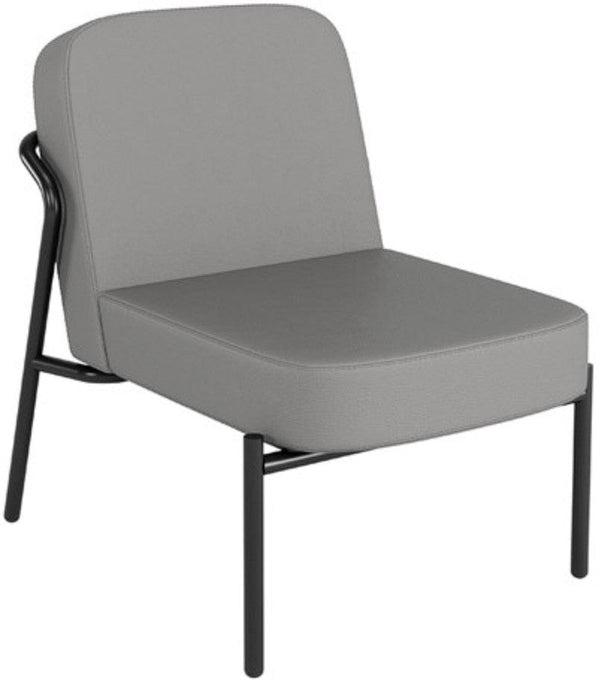 Fauteuil de bureau rond S - Simili cuir gris