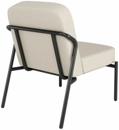 Fauteuil d'accueil Medso S - Confort et Élégance - Similicuir Crème - 1 place