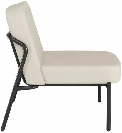 Fauteuil d'accueil Medso S - Confort et Élégance - Similicuir Crème - 1 place