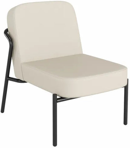 Fauteuil d'accueil Medso S - Confort et Élégance - Similicuir Crème - 1 place