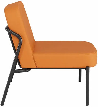 Fauteuil visiteur MEDSO Rond - Confort et Éco-responsabilité - Similicuir Orange - 1 place