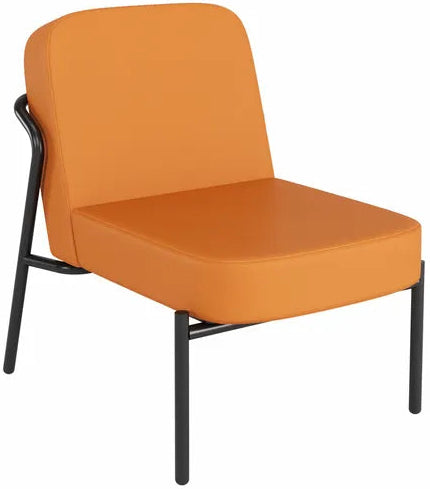 Fauteuil visiteur MEDSO Rond - Confort et Éco-responsabilité - Similicuir Orange - 1 place