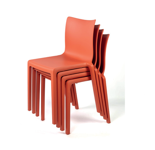 CHAISE 4 PIEDS POLYPRO BRIQUE