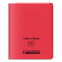 Cahier polypropylène rabat 48 pages séyes 24x32- rouge